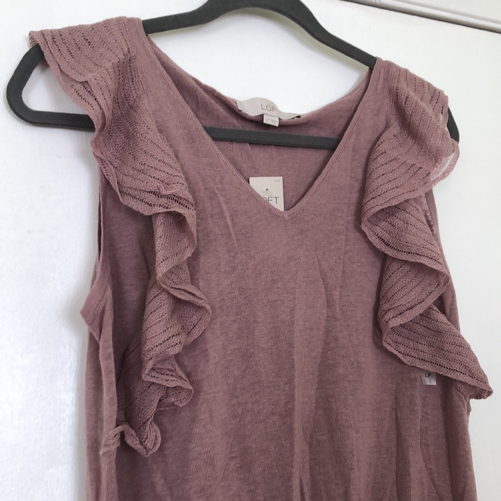 Ann Taylor Loft Petites Ruffle Top Sz LP